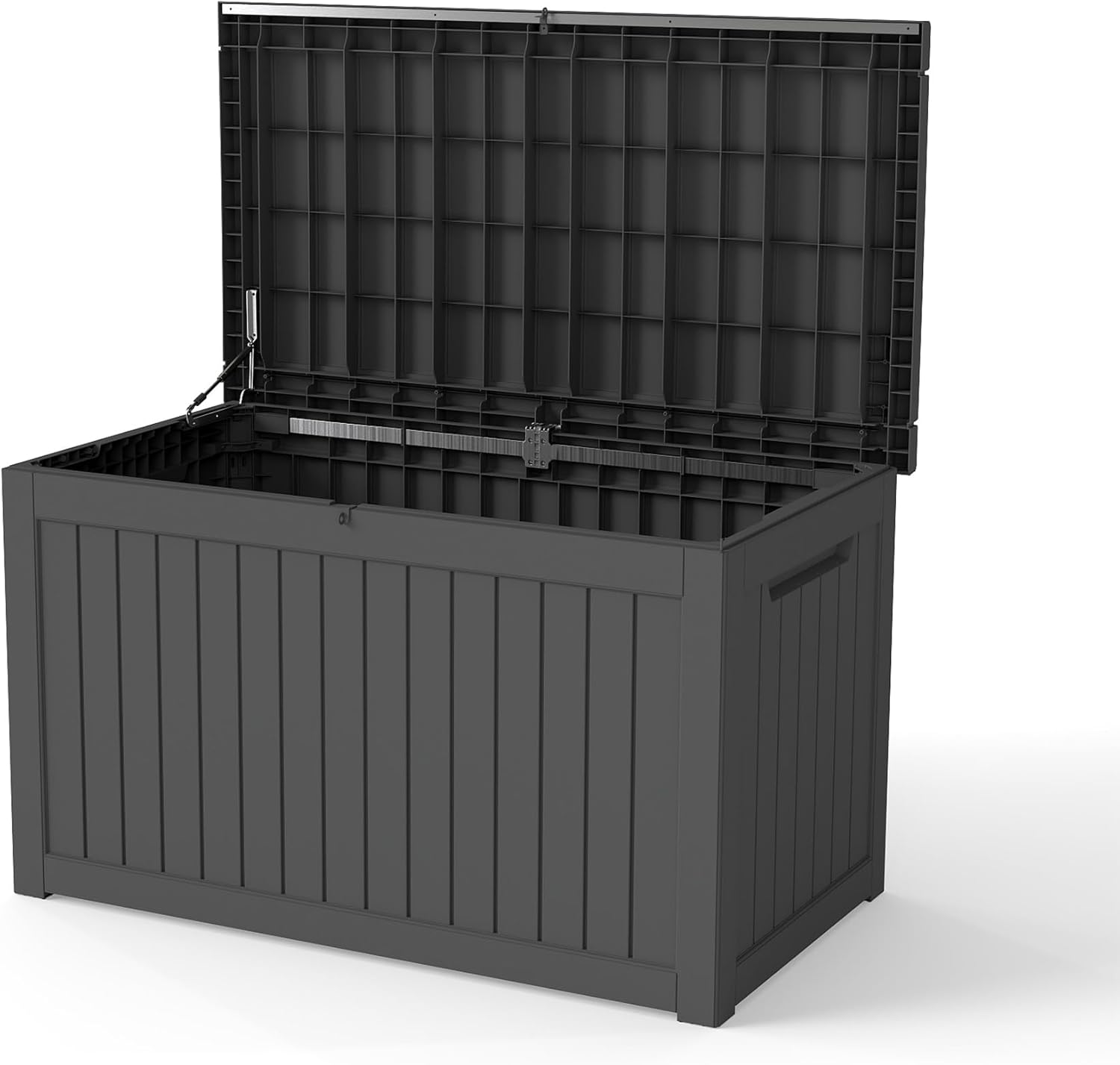 LAUSAINT HOME Resin Deck Box for Outdoor Storage - Weatherproof Patio Storage Bench