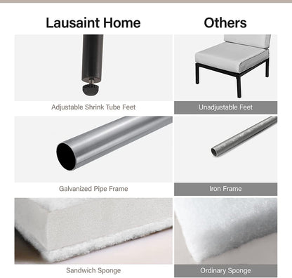 LAUSAINT HOME Outdoor Patio Furniture, 8 Piece Outdoor Sectional Sofa PE Rattan Wicker Patio Conversation Sets