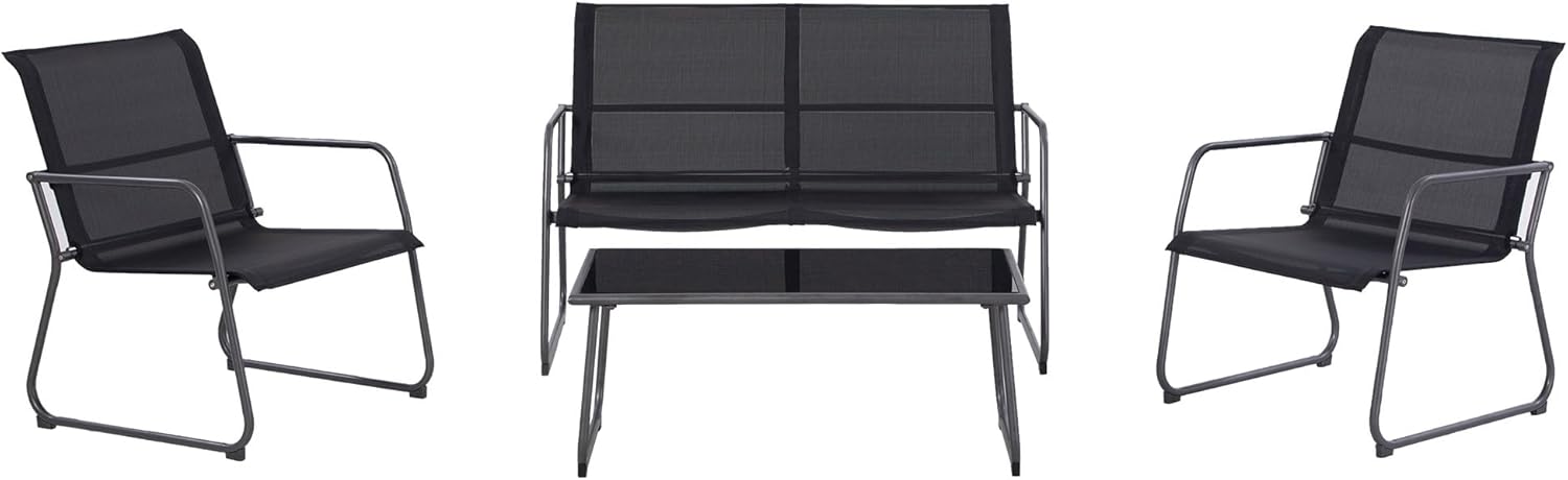 LAUSAINT HOME 4 Pieces Textilene Outdoor Patio Furniture