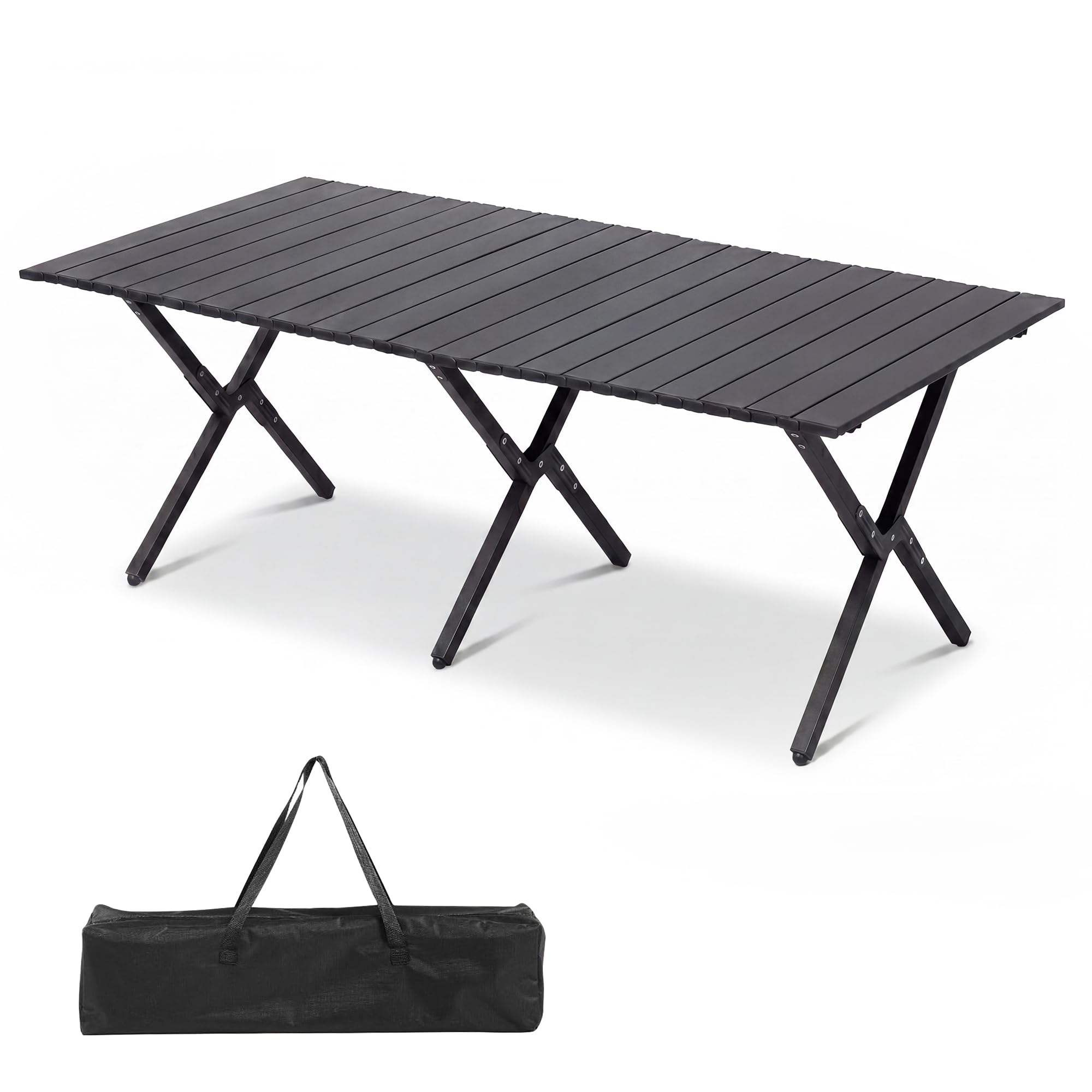 LAUSAINT HOME Camping Table, Foldable Roll Up Lightweight Steel Camp Table