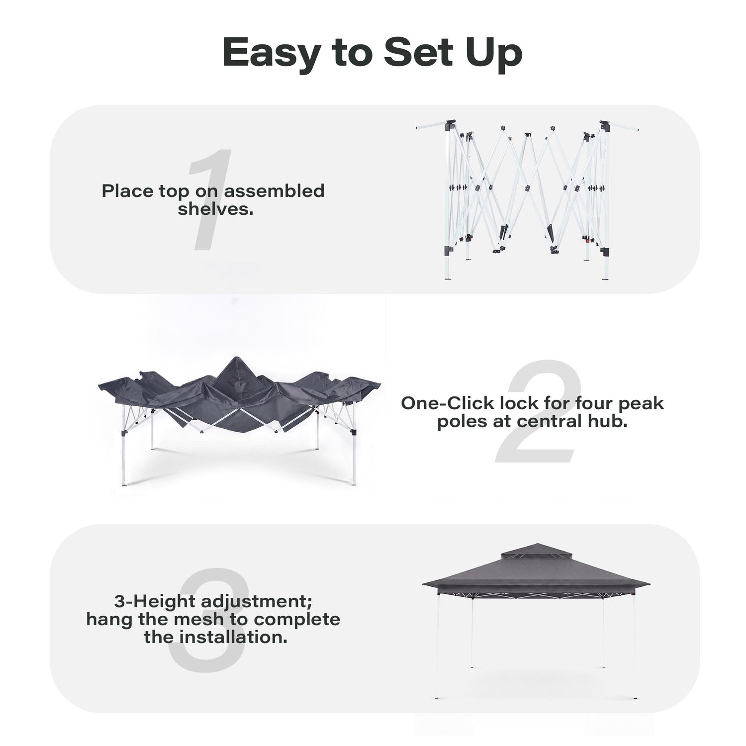 LAUSAINT HOME Pop Up Gazebo Canopy Tent with Mosquito Netting