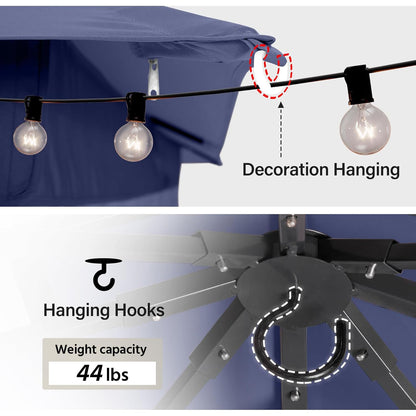 LAUSAINT HOME Semi-Permanent Outdoor Patio Gazebo 10&