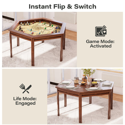 LAUSAINT HOME Hexagonal Board Game &amp; Card Table