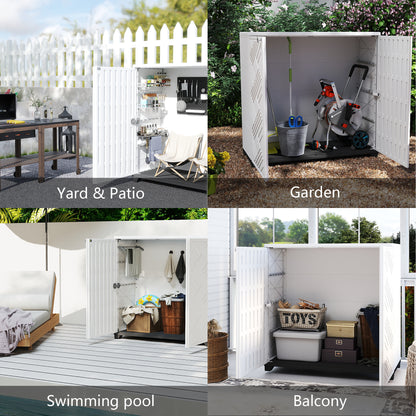 LAUSAINT HOME Decksplore Outdoor Storage Shed Weather Resistance, Horizontal Outdoor Storage Box Cabinet (No Shelves)