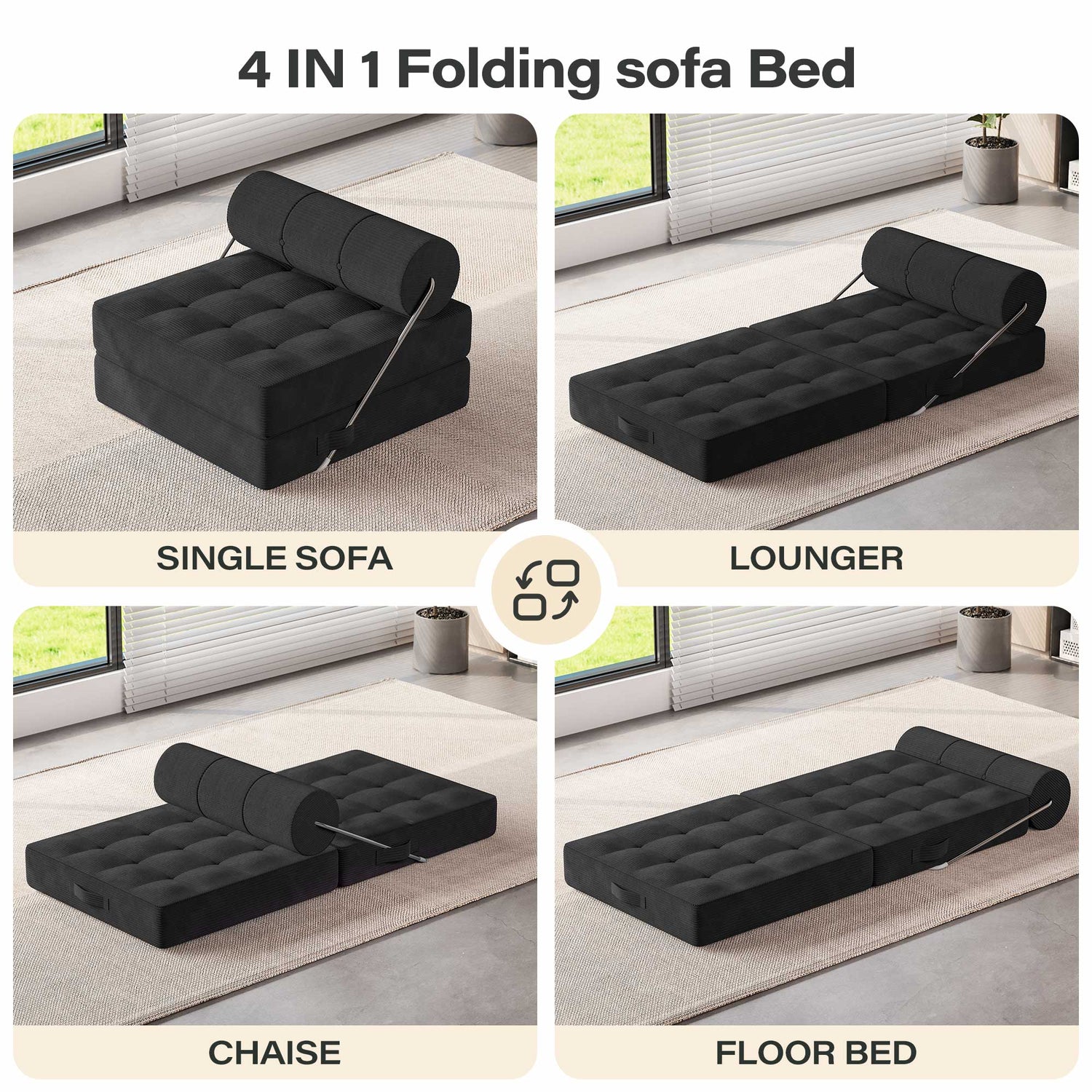 LAUSAINT HOME 4 in 1 Folding Sofa Bed