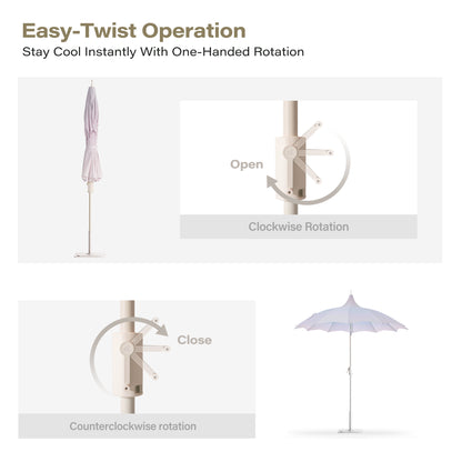 LAUSAINT HOME 9ft Outdoor Pagoda Patio Umbrella with Lights