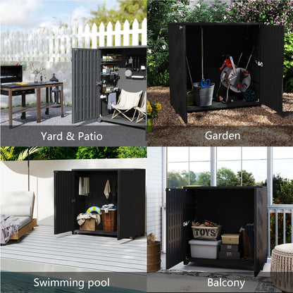 LAUSAINT HOME Decksplore Outdoor Storage Shed Weather Resistance, Horizontal Outdoor Storage Box Cabinet (No Shelves)