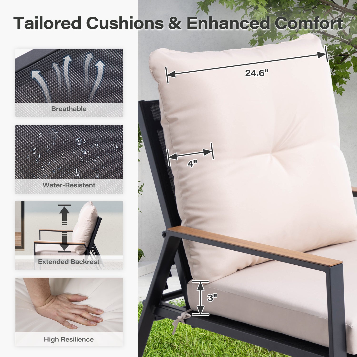 5 Pieces Outdoor Adjustable  Patio Conversation Set