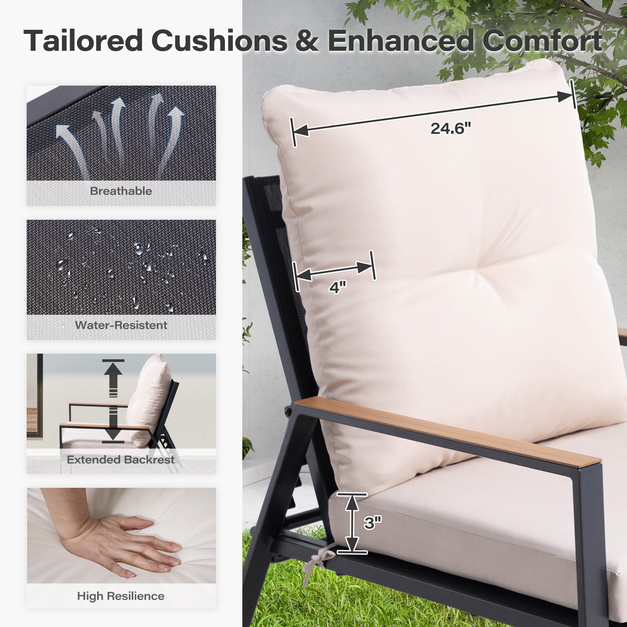 5 Pieces Outdoor Adjustable  Patio Conversation Set