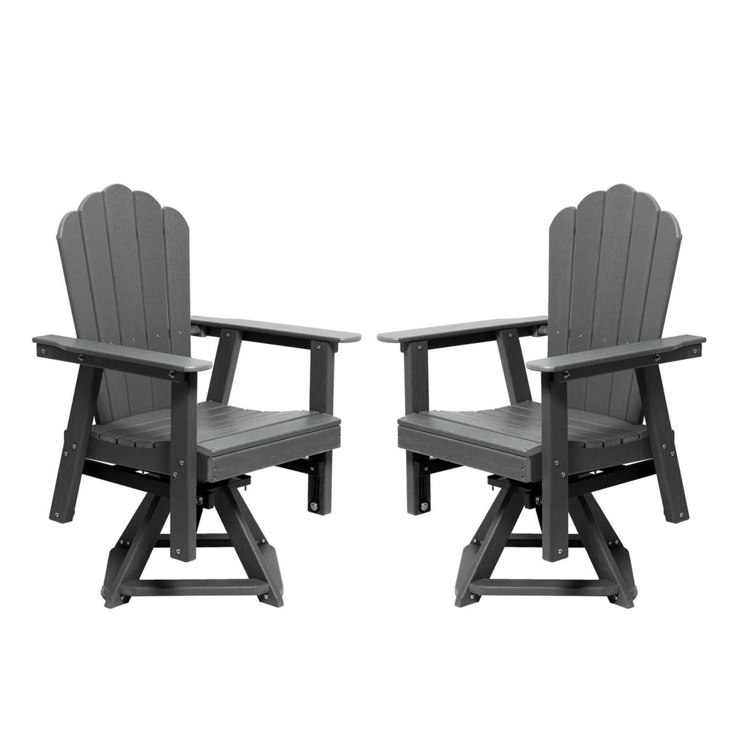 LAUSAINT HOME Swivel Adirondack Chair, Glider 360° Rotating Outdoor Patio HDPE Rocker Lounge Chair