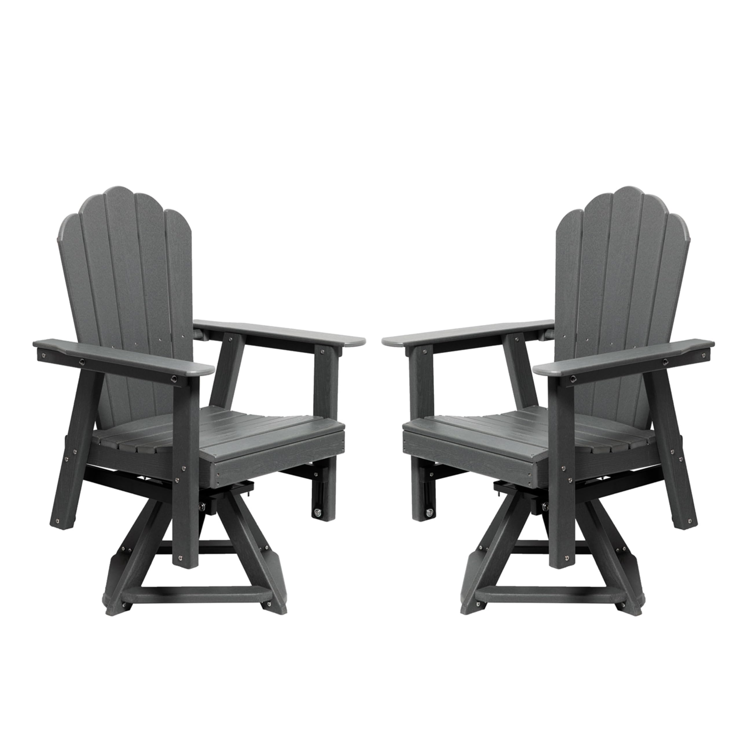 LAUSAINT HOME Swivel Adirondack Chair, Glider 360° Rotating Outdoor Patio HDPE Rocker Lounge Chair