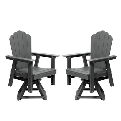 LAUSAINT HOME Swivel Adirondack Chair, Glider 360° Rotating Outdoor Patio HDPE Rocker Lounge Chair