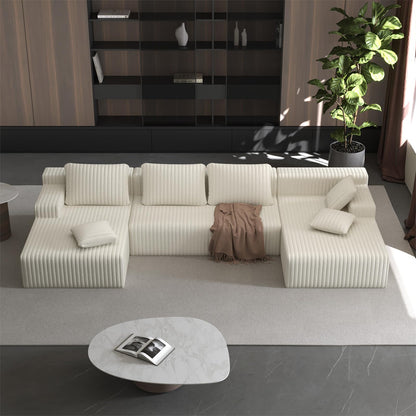 LAUSAINT HOME 96" Modular Sectional Sofa Couches, L-Shaped Boneless Cloud Sofa with 3 Deep Seat