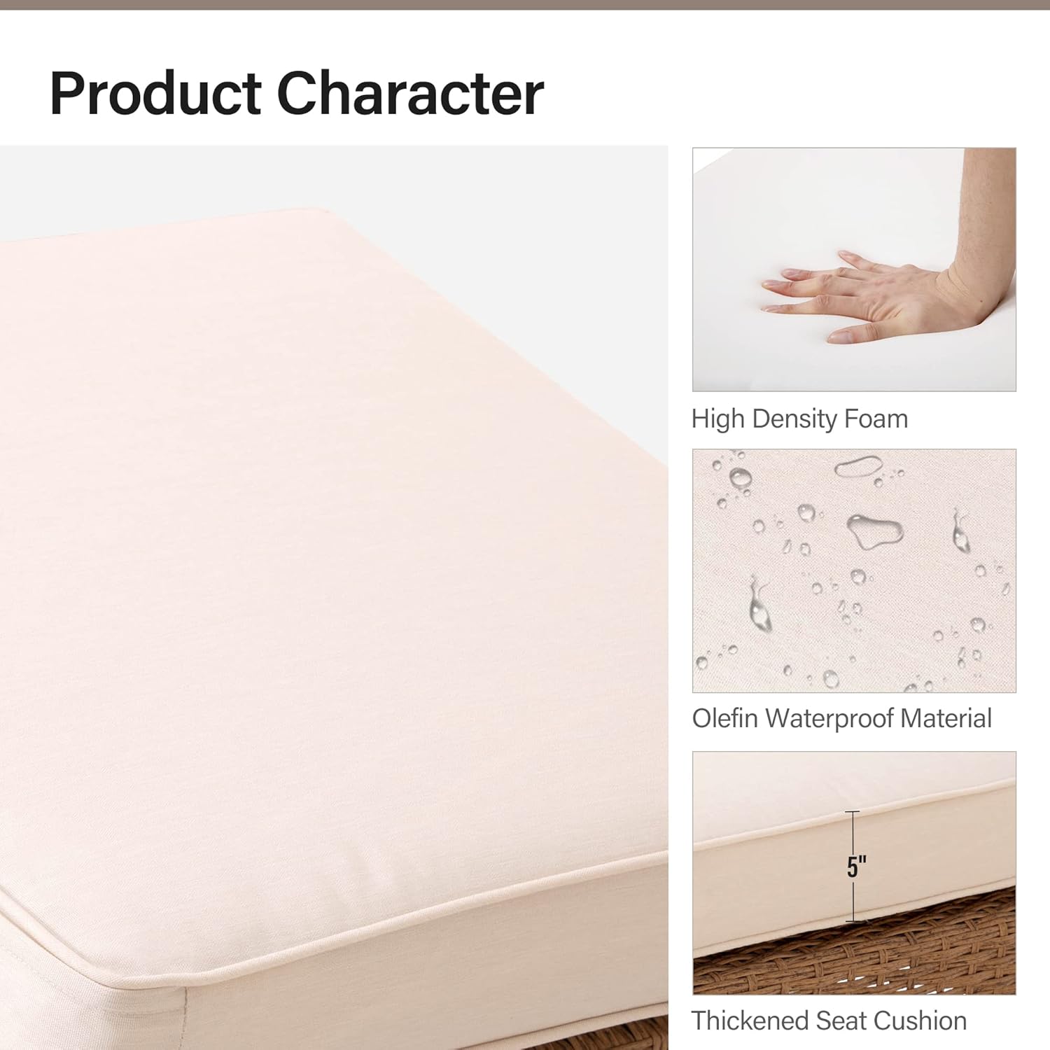 LAUSAINT HOME Outdoor Patio Furniture, 8 Piece Outdoor Sectional Sofa PE Rattan Wicker Patio Conversation Sets