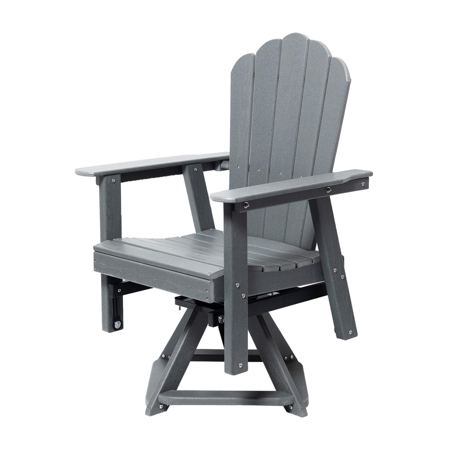 LAUSAINT HOME Swivel Adirondack Chair, Glider 360° Rotating Outdoor Patio HDPE Rocker Lounge Chair