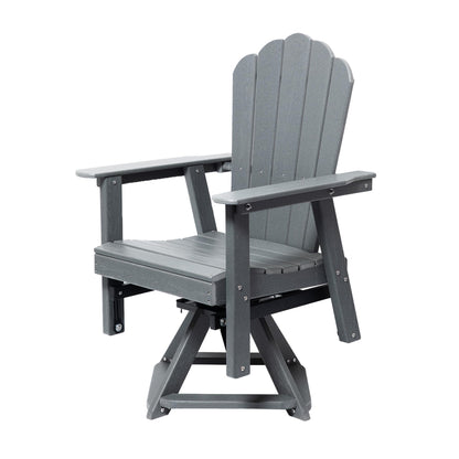 LAUSAINT HOME Swivel Adirondack Chair, Glider 360° Rotating Outdoor Patio HDPE Rocker Lounge Chair