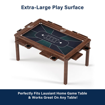 LAUSAINT HOME Poker Table Top Mat, No Crease EVA Poker Mat for Board Game Table Cover Layout