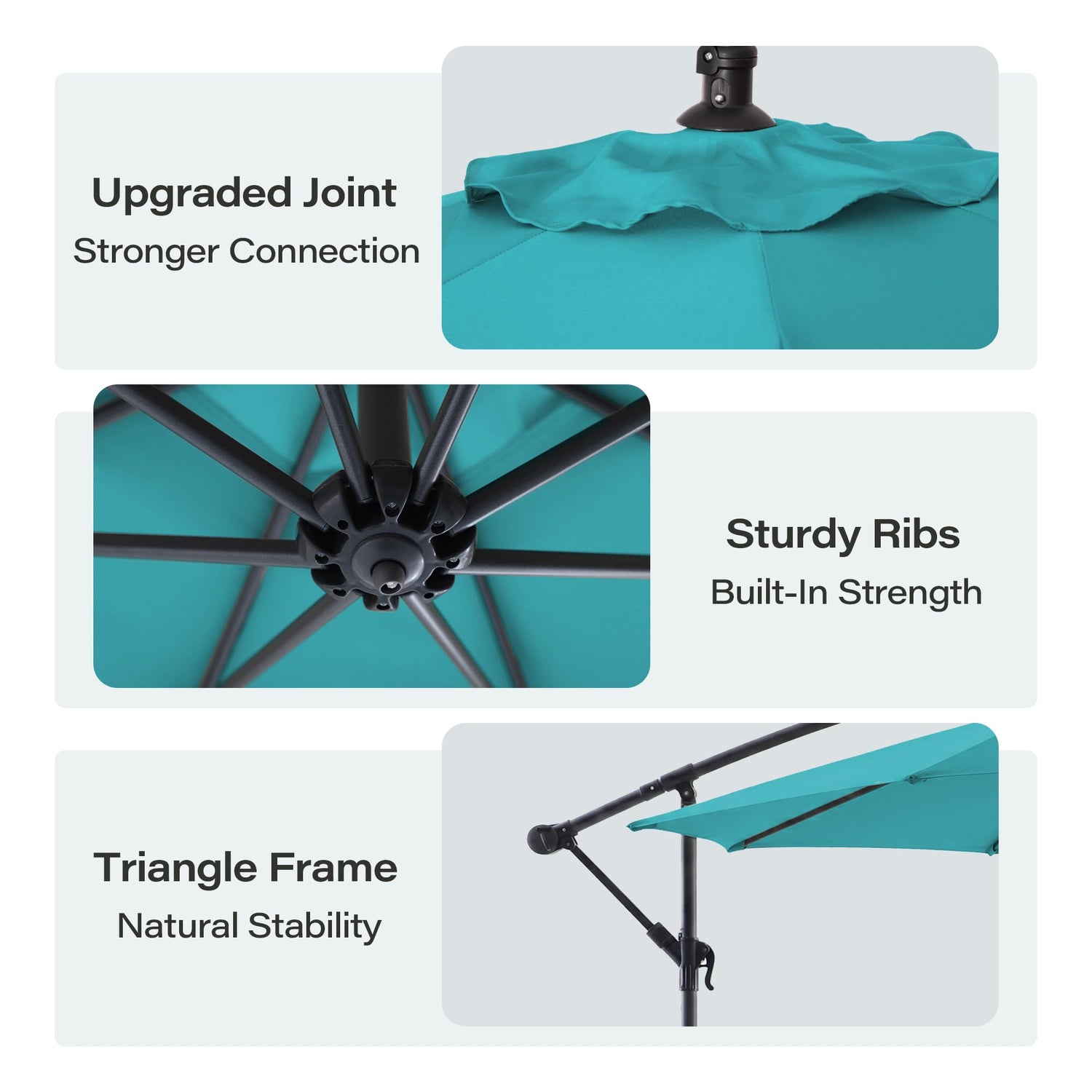 LAUSAINT HOME 10ft Offset Patio Umbrella, Cantilever Hanging Market Umbrella