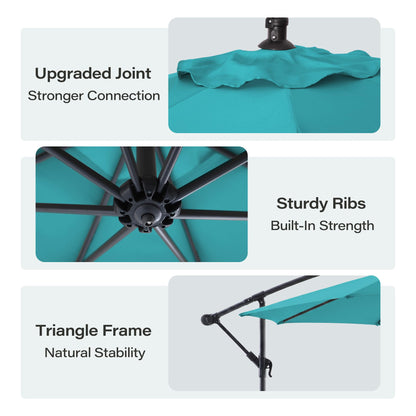 LAUSAINT HOME 10ft Offset Patio Umbrella, Cantilever Hanging Market Umbrella