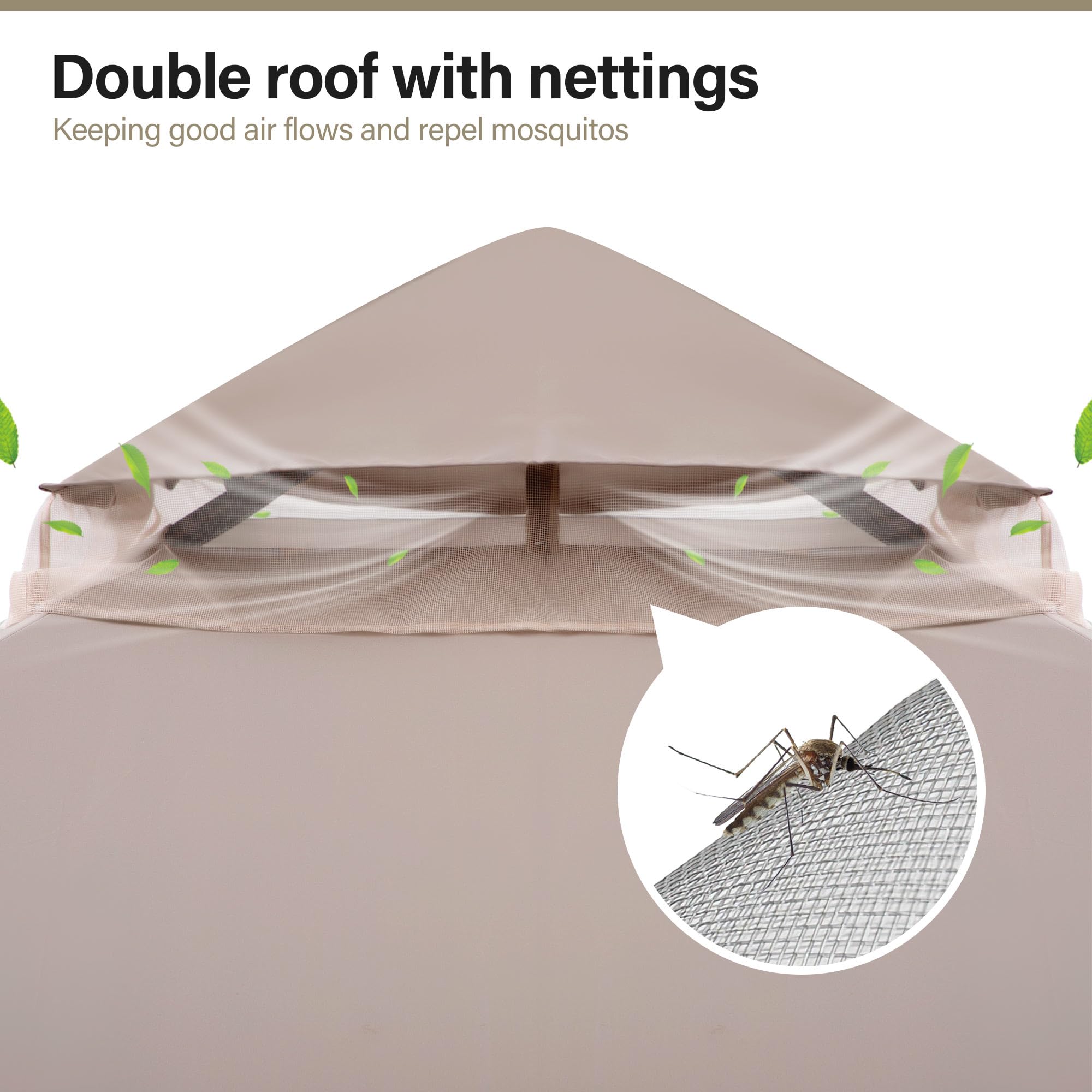 LAUSAINT HOME Semi-Permanent Outdoor Patio Gazebo 10&