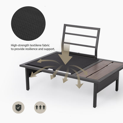 LAUSAINT HOME Patio Furniture Set, Outdoor Conversation Sets with Coffee Table