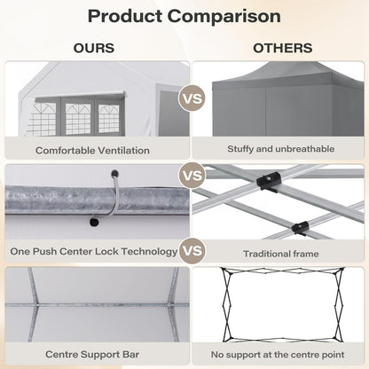 LAUSAINT HOME Party Tent Canopy, Waterproof Heavy-Duty Event Shelter with Removable Sidewalls