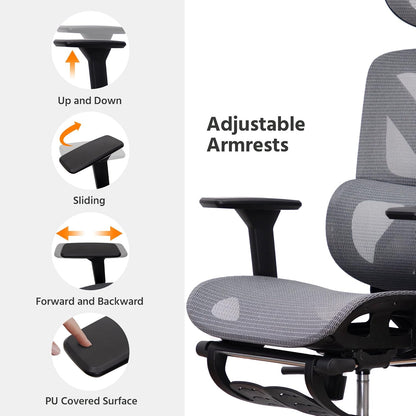 LAUSAINT HOME Ergonomic Office Chair with Footrest