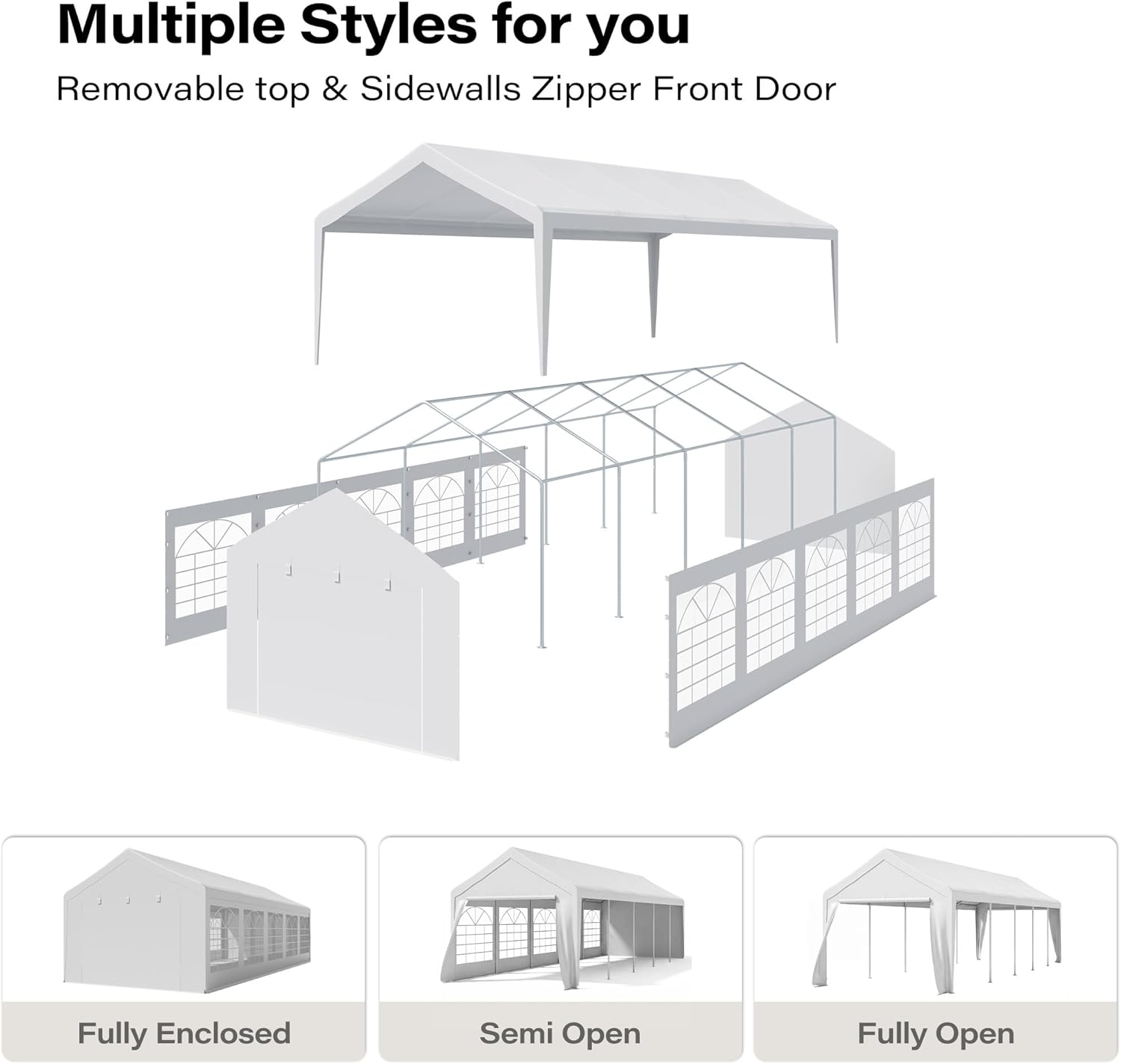 LAUSAINT HOME Party Tent Canopy, Waterproof Heavy-Duty Event Shelter with Removable Sidewalls