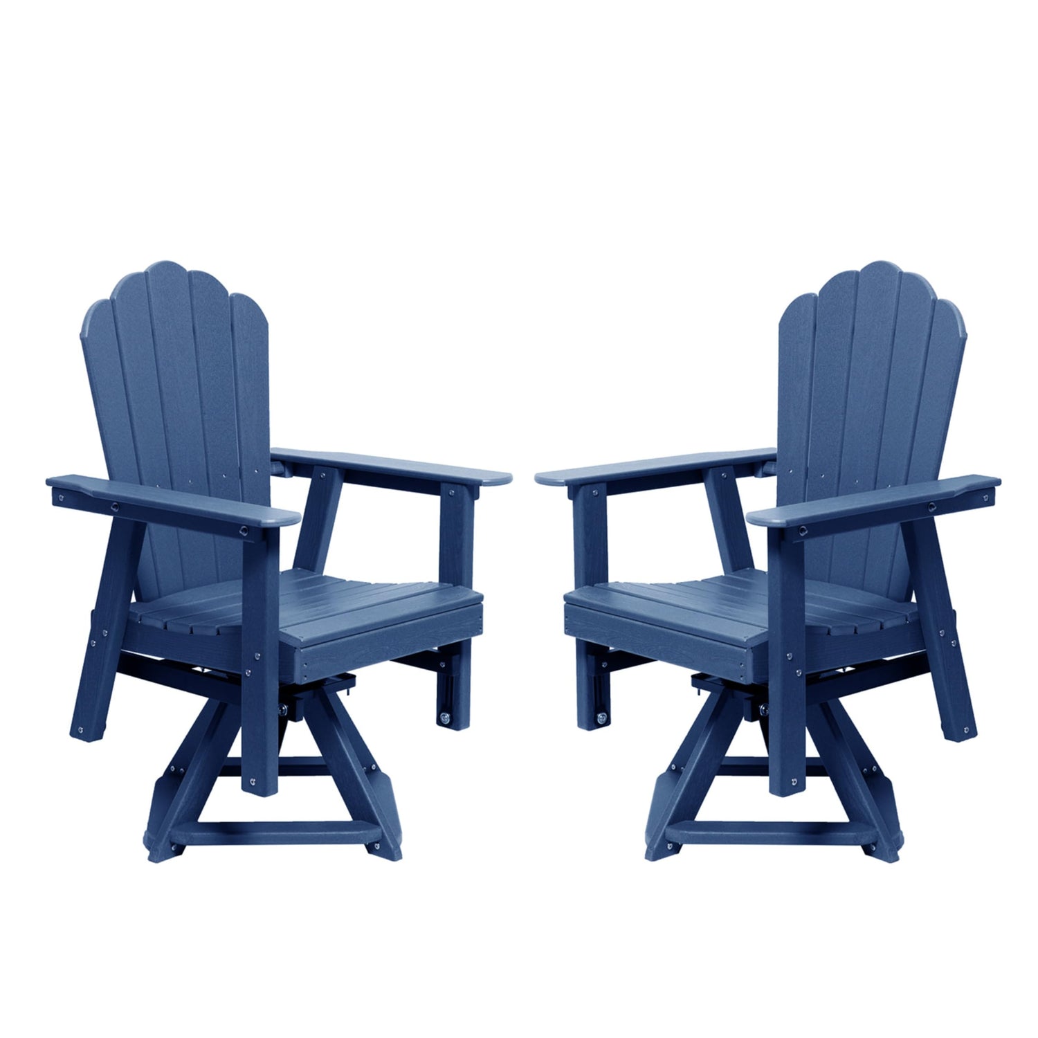 LAUSAINT HOME Swivel Adirondack Chair, Glider 360° Rotating Outdoor Patio HDPE Rocker Lounge Chair