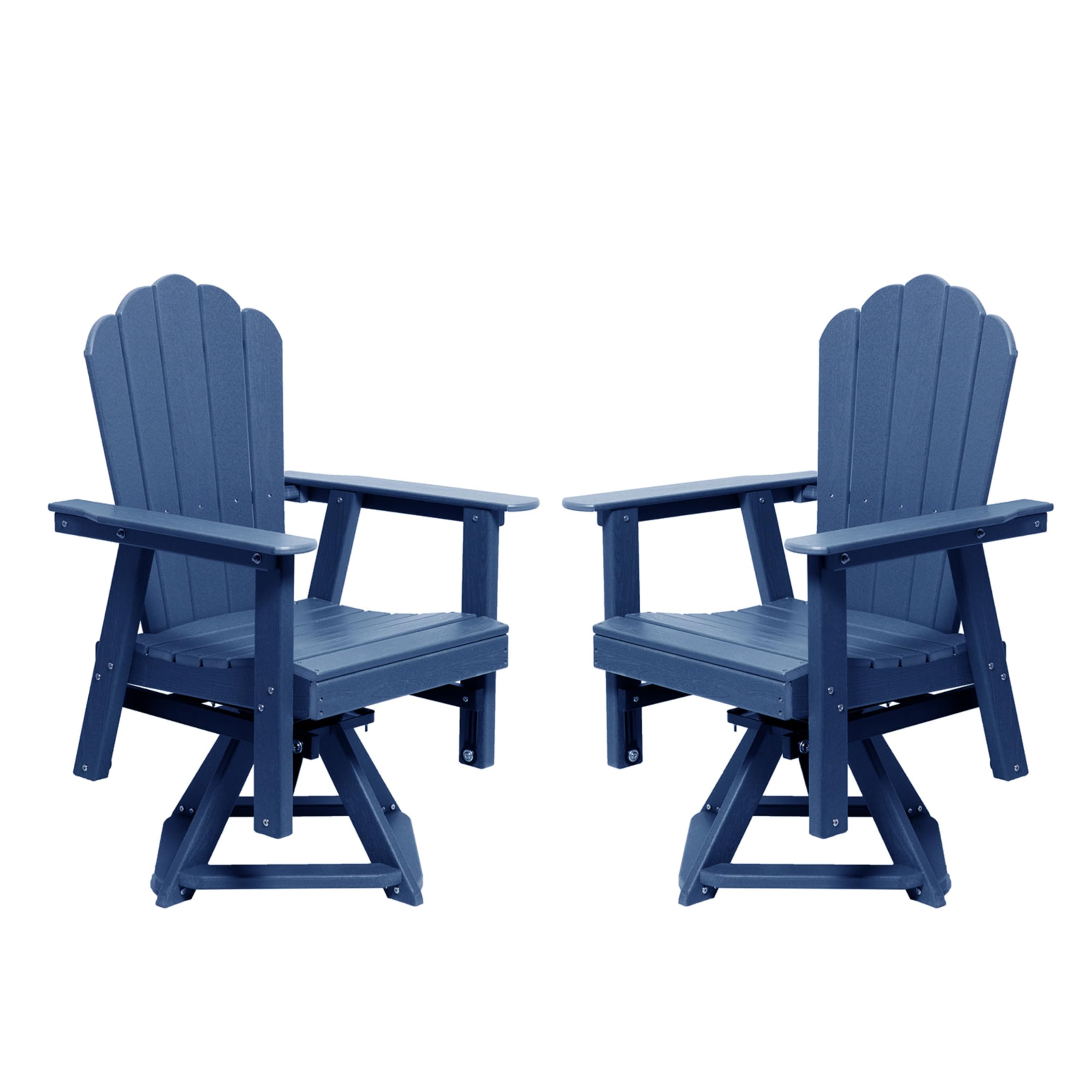 LAUSAINT HOME Swivel Adirondack Chair, Glider 360° Rotating Outdoor Patio HDPE Rocker Lounge Chair