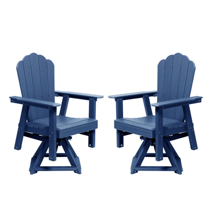 LAUSAINT HOME Swivel Adirondack Chair, Glider 360° Rotating Outdoor Patio HDPE Rocker Lounge Chair