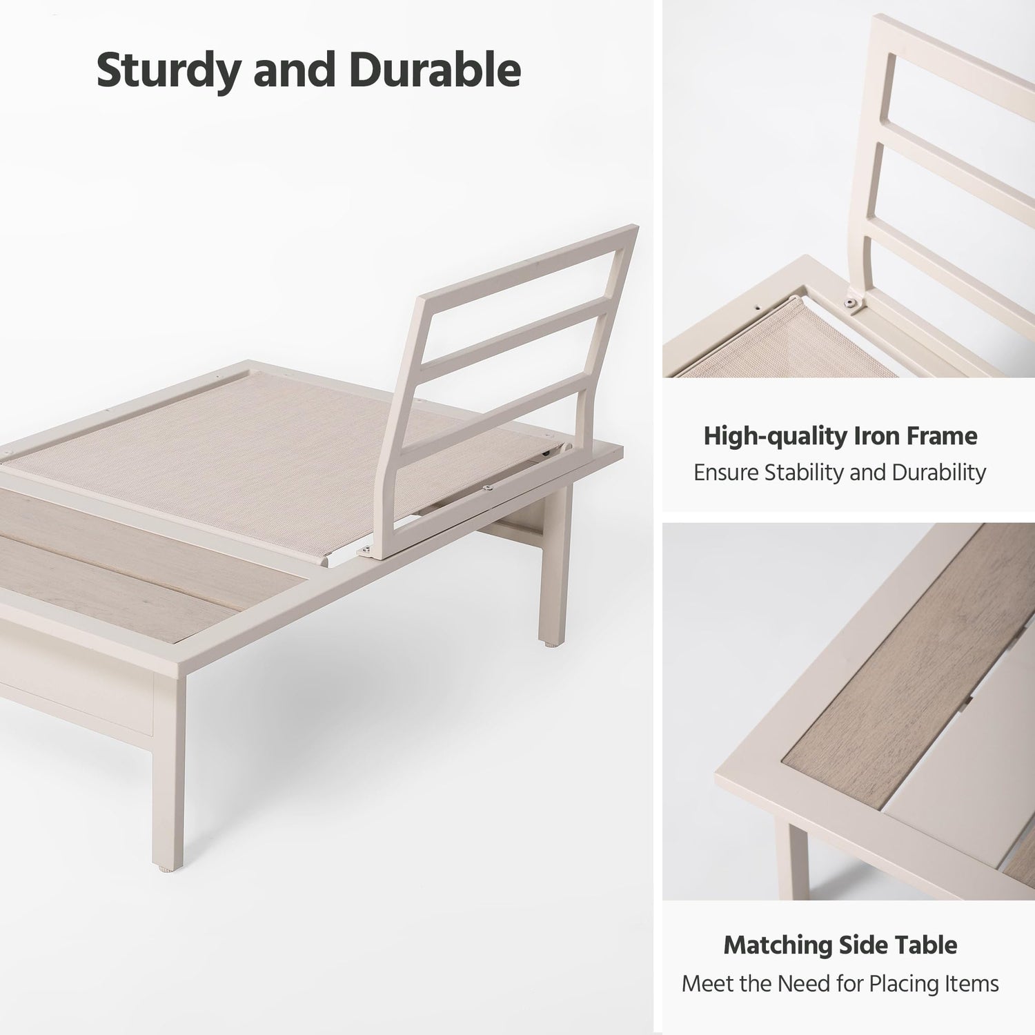 LAUSAINT HOME Patio Furniture Set, Outdoor Conversation Sets with Coffee Table