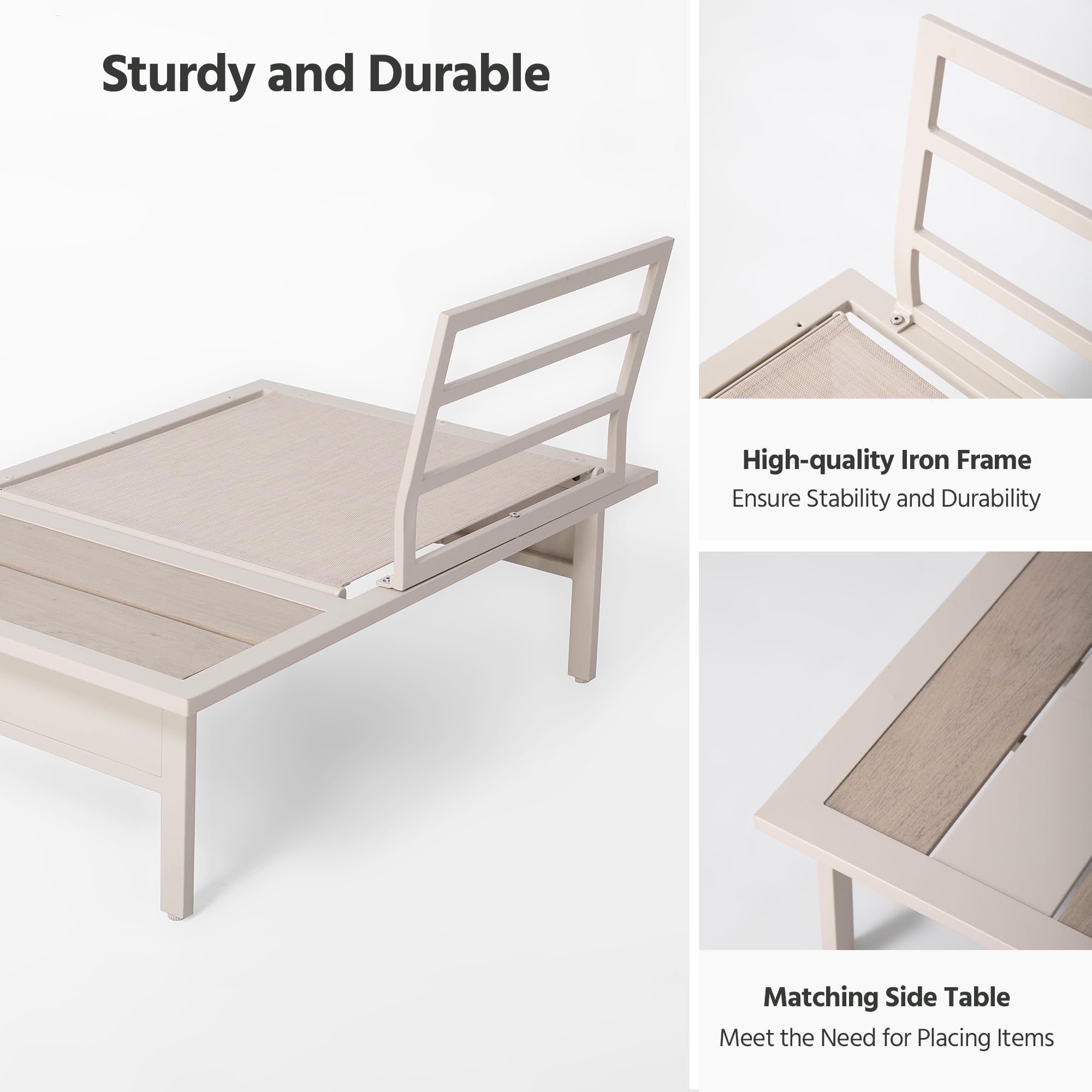 LAUSAINT HOME Patio Furniture Set, Outdoor Conversation Sets with Coffee Table