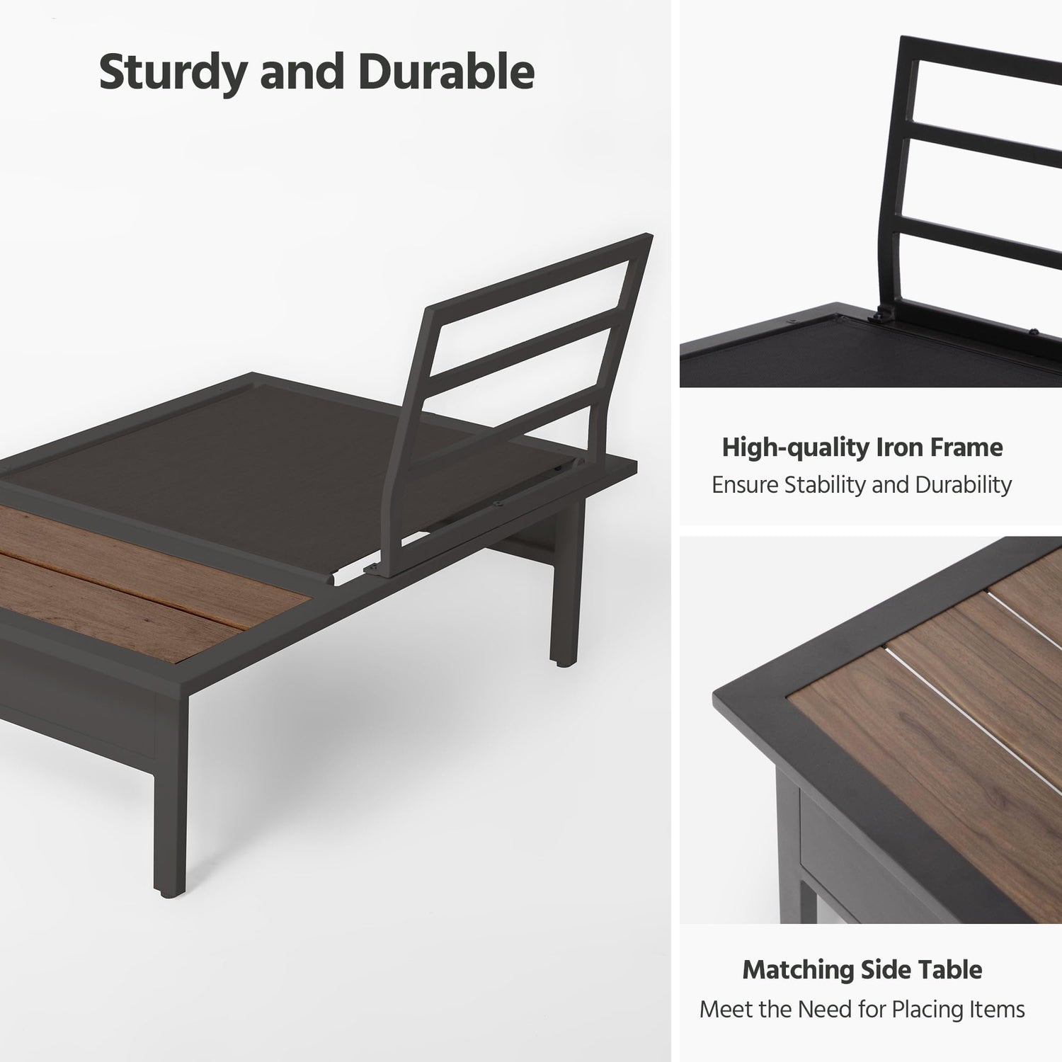 LAUSAINT HOME Patio Furniture Set, Outdoor Conversation Sets with Coffee Table