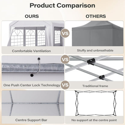 LAUSAINT HOME Party Tent Canopy, Waterproof Heavy-Duty Event Shelter with Removable Sidewalls