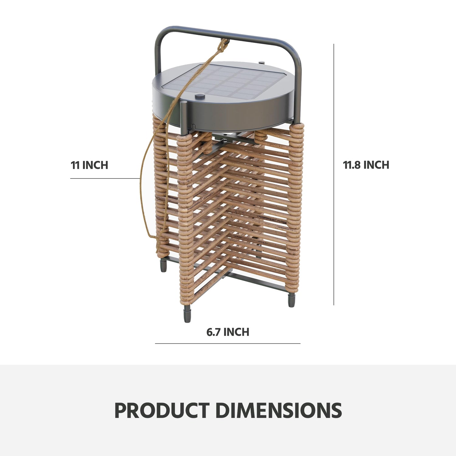 LAUSAINT HOME Solar Powered Outdoor Floor Lamp with Auto On/Off LED Light