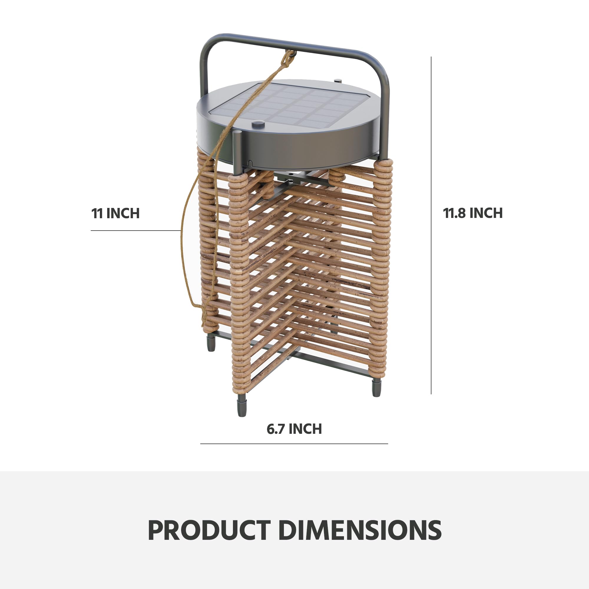 LAUSAINT HOME Solar Powered Outdoor Floor Lamp with Auto On/Off LED Light