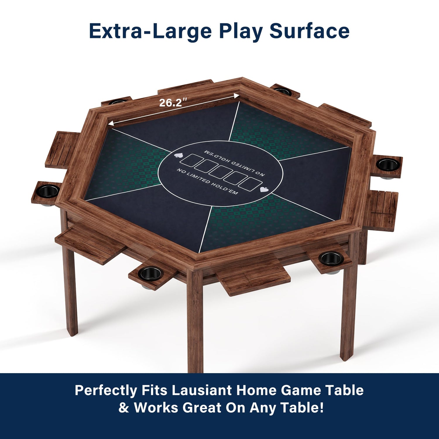 LAUSAINT HOME Poker Table Top Mat, No Crease EVA Poker Mat for Board Game Table Cover Layout