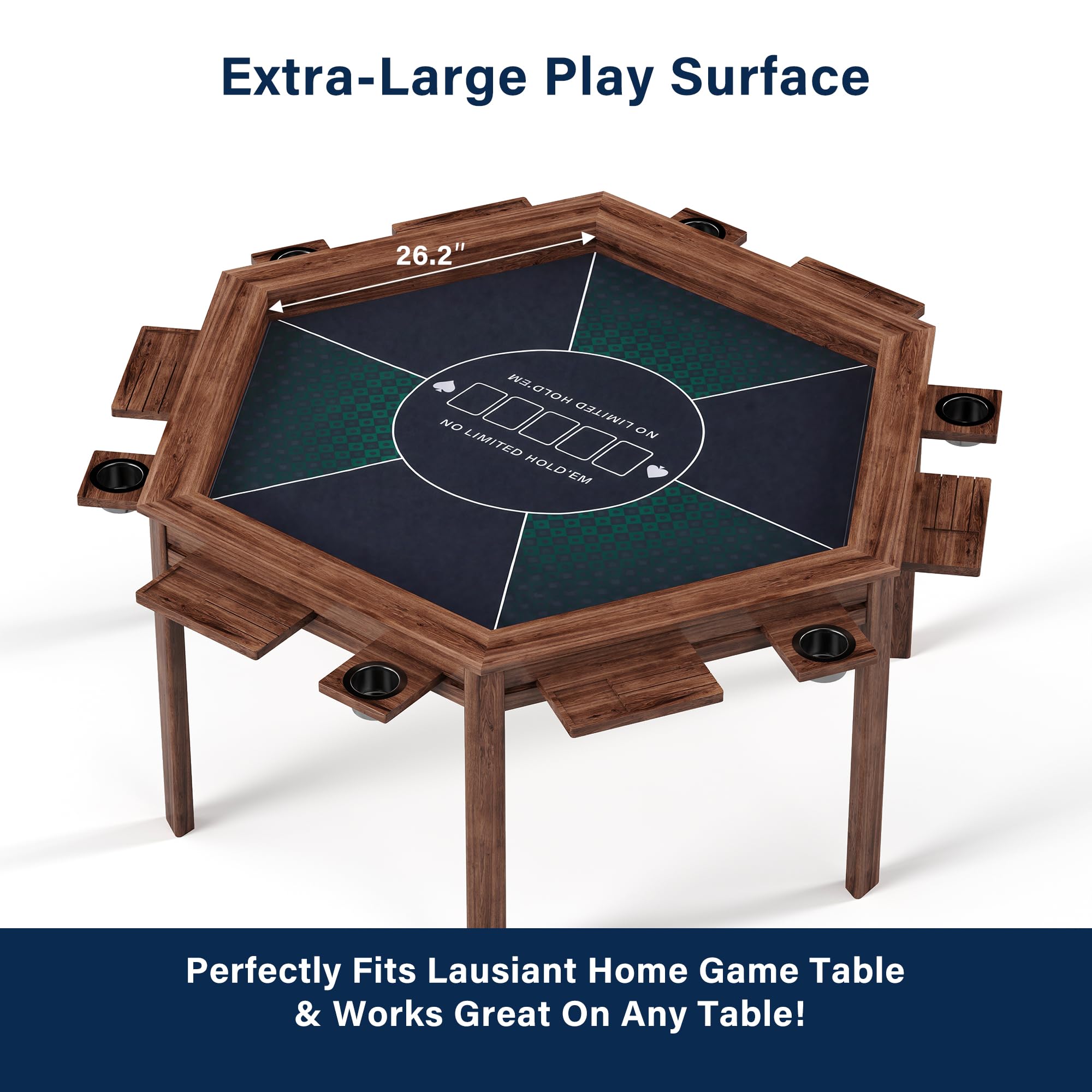 LAUSAINT HOME Poker Table Top Mat, No Crease EVA Poker Mat for Board Game Table Cover Layout
