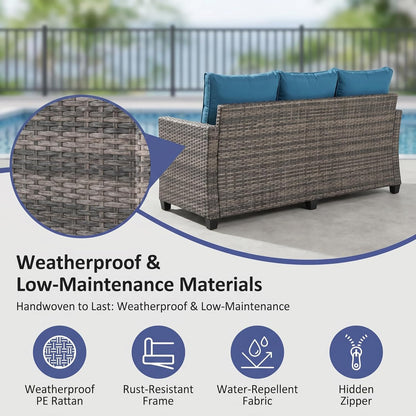 LAUSAINT HOME Outdoor Patio Furniture, Outdoor Sectional Sofa Patio Furniture Sets