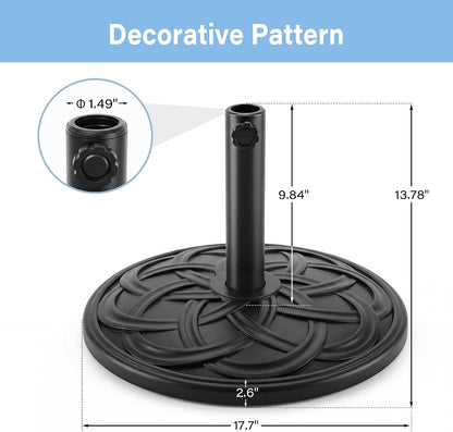 LAUSAINT HOME Round Resin Umbrella Base Stand Market Parasol Holder