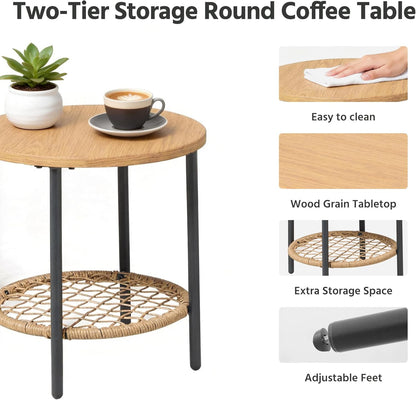 LAUSAINT HOME Patio Bistro Set, All-Weather Wicker Patio Furniture Set with Thick Cushions
