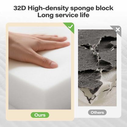 LAUSAINT HOME Folding Sofa Bed, 4 in 1 Convertible Sleeper Chair with High-Density Foam &amp; Pillow, Portable Comfy Folding Chair Bed Floor Lounge for Living Room and Bedroom, Black