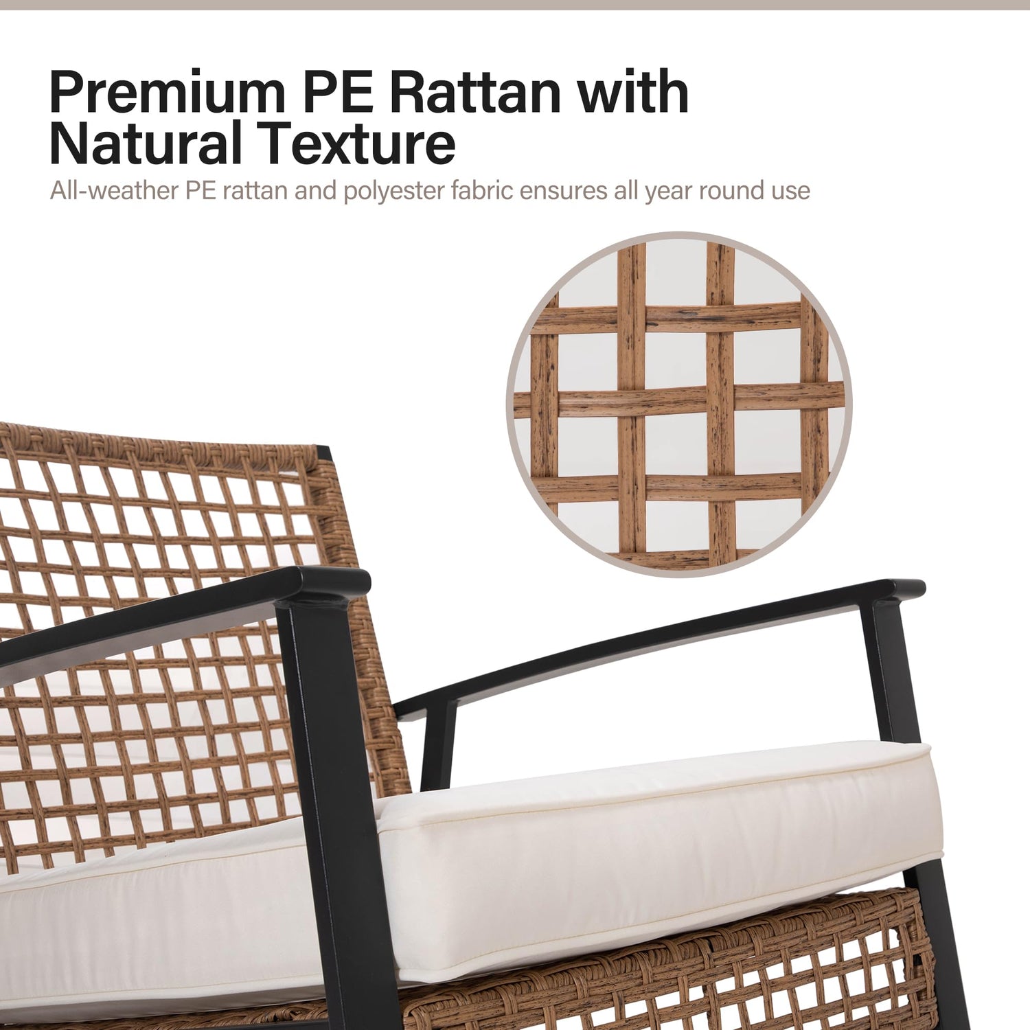 LAUSAINT HOME Outdoor Wicker Rocking Chair