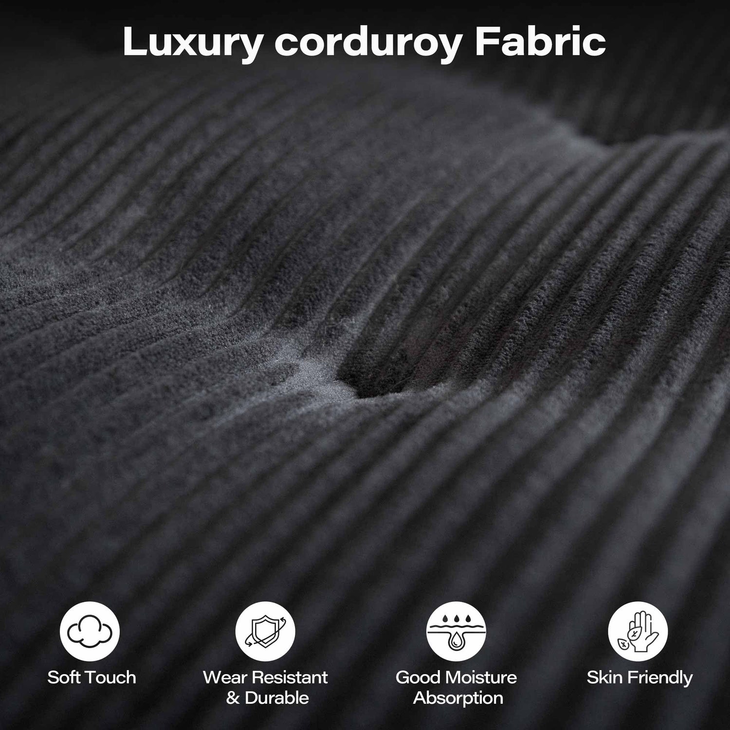 LAUSAINT HOME Folding Sofa Bed, 4 in 1 Convertible Sleeper Chair with High-Density Foam &amp; Pillow, Portable Comfy Folding Chair Bed Floor Lounge for Living Room and Bedroom, Black