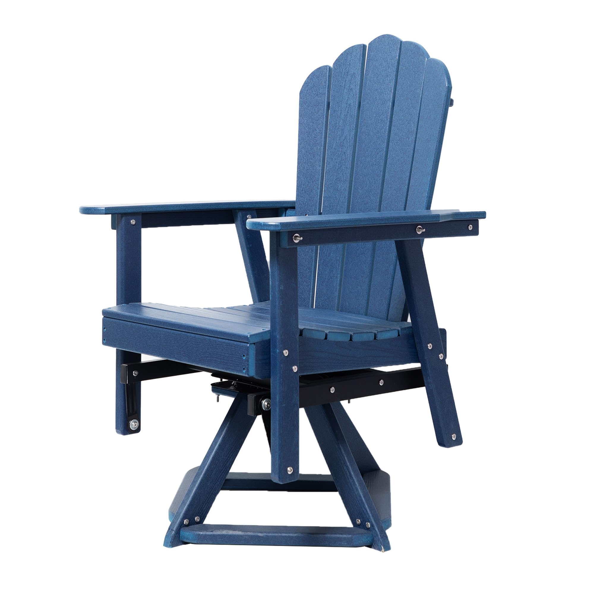 LAUSAINT HOME Swivel Adirondack Chair, Glider 360° Rotating Outdoor Patio HDPE Rocker Lounge Chair