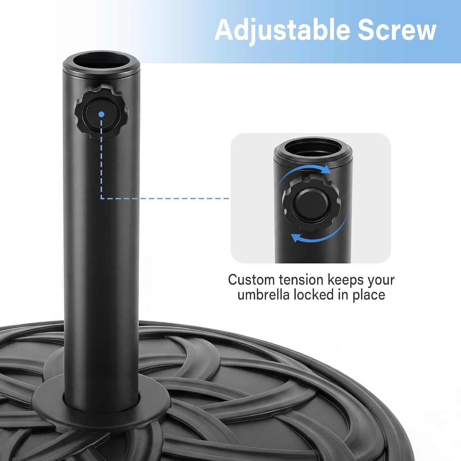 LAUSAINT HOME Round Resin Umbrella Base Stand Market Parasol Holder