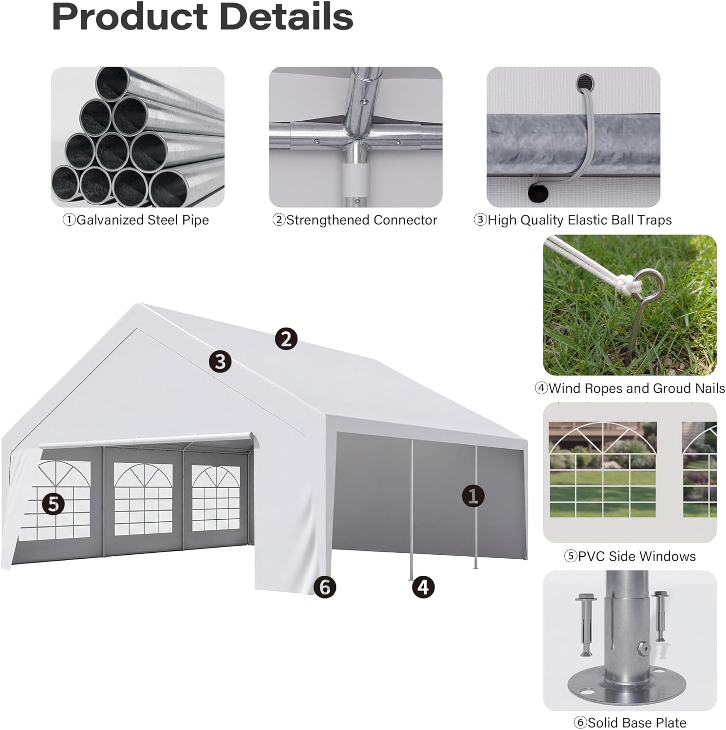 LAUSAINT HOME Party Tent Canopy, Waterproof Heavy-Duty Event Shelter with Removable Sidewalls