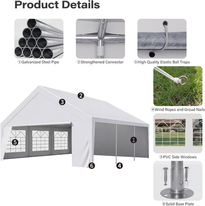 LAUSAINT HOME Party Tent Canopy, Waterproof Heavy-Duty Event Shelter with Removable Sidewalls