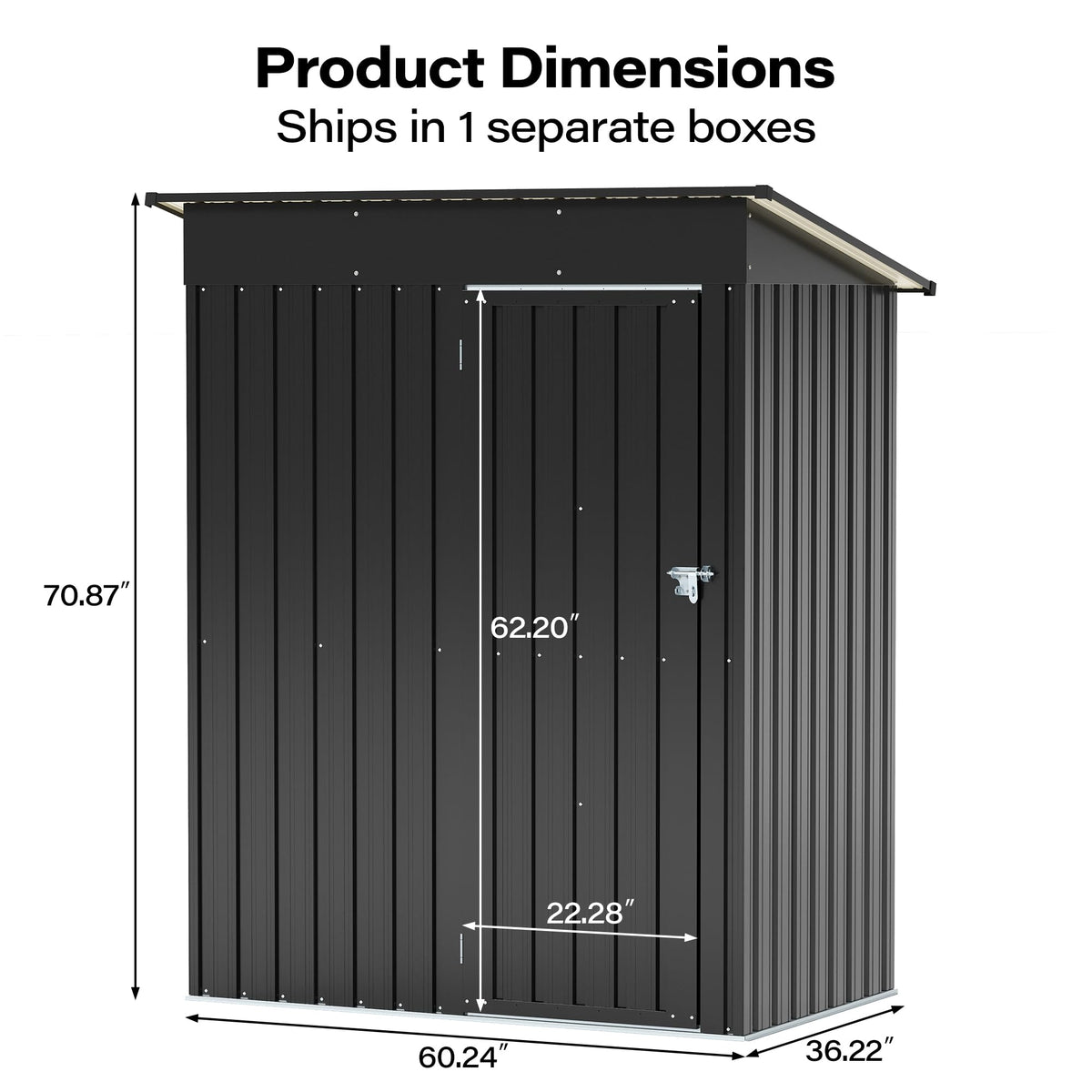 LAUSAINT HOME 10 x 3 FT 2-in-1 Metal Outdoor Storage Shed with Hardtop Gazebo, Lockable Galvanized Steel Lean-to Tool Shed with Sloped Roof, Black